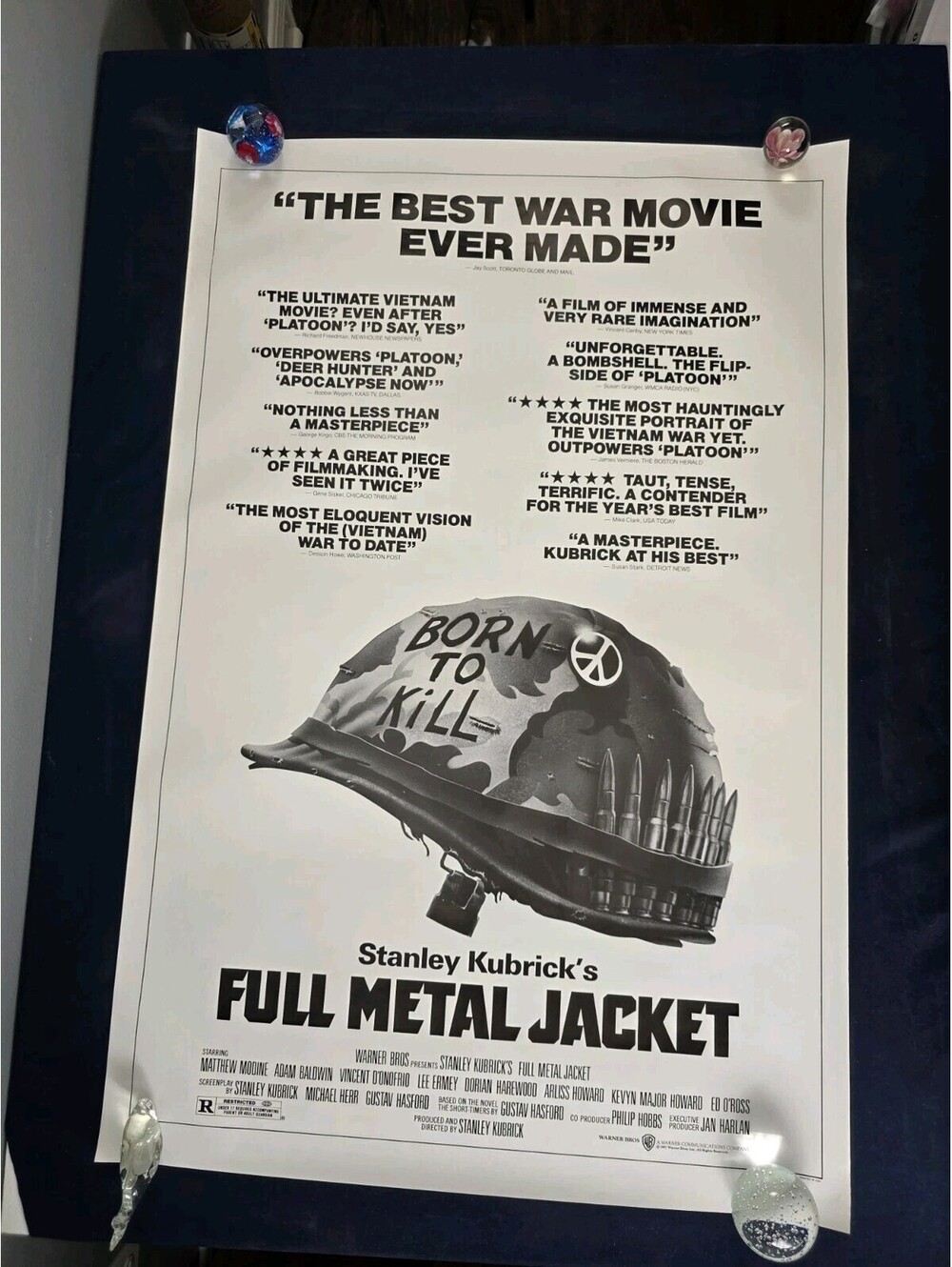 FULL METAL JACKET (1987) Original 1SH Movie Poster Rolled Kubrick Critics Style